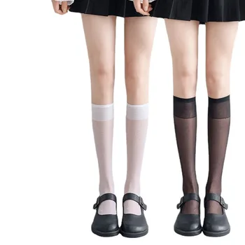1/3 пары Модных женских нейлоновых носков, черные Летние ультратонкие Сексуальные Чулки, однотонные прозрачные гольфы для девочек, Прямая поставка, оптовая продажа