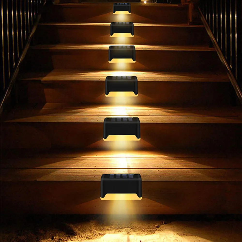 1/4/6/16 шт. Светодиодный светильник на солнечной батарее для лестницы, водонепроницаемый, для садового прохода, для террасы, для внутреннего дворика, для ступеней, ландшафтный светильник - 1