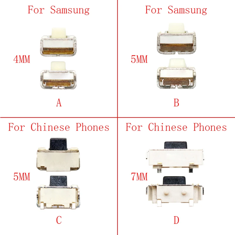 10-50шт 4ММ 5ММ 7ММ Внутренняя Кнопка Включения-выключения Питания Для Samsung China Мобильный Телефон Смартфон Переключатель Громкости Запасные Части - 0