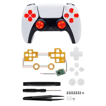 10 комплектов для беспроводного игрового контроллера PS5 модифицированная светодиодная цветная светоизлучающая плата с перекидным джойстиком cross key ABXY