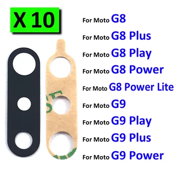 10 шт./лот, Оригинальное Стекло для камеры Motorola Moto G8 G9 Plus Play Power Lite, Стеклянный Объектив для задней камеры С Клеевым покрытием