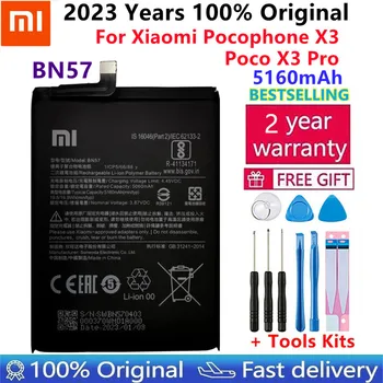 100% Оригинальный аккумулятор Xiao mi BN57 5060 мАч для телефона Xiaomi Pocophone X3 Poco X3 Pro, сменные батареи