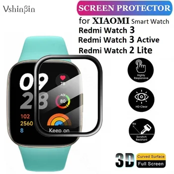 100 шт. 3D Мягкая защитная пленка для экрана Xiaomi Redmi Watch 3 Active Smart Watch, Защитная пленка от царапин для Redmi Watch 2 Lite