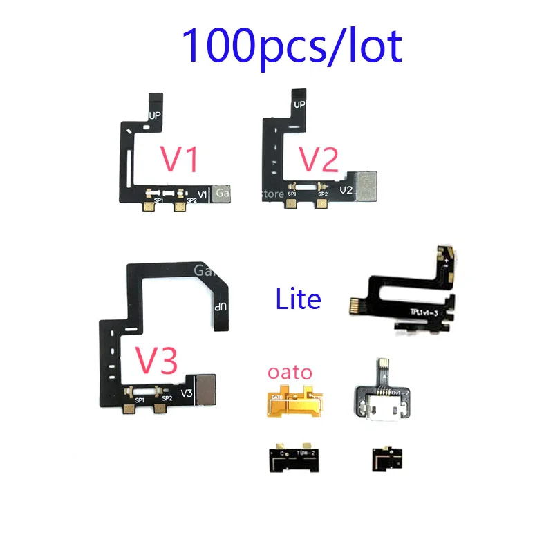 100 шт. Гибкий кабель для NS Switch Oled Switch Lite, пересмотренный комплект кабелей V1/V2/V3/Lite/3,3 В, чип печатной платы - 0