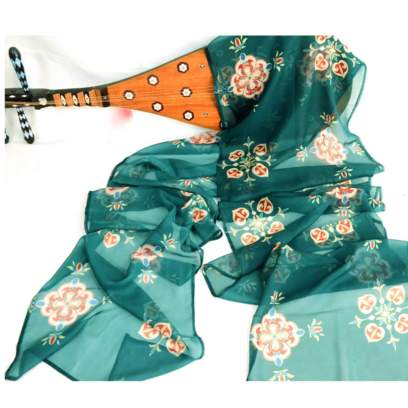16 цветов, Оригинальное китайское Традиционное шелковое платье Hanfu с принтом, Аксессуары Для Женщин Pibo, Танцевальная одежда Династии Тан Дуньхуан, Шаль - 4