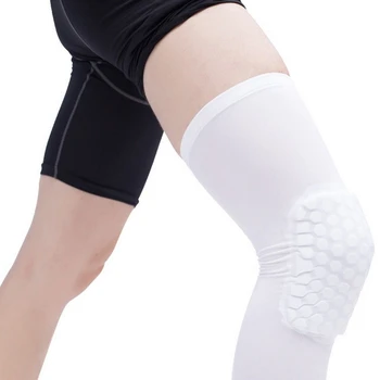 1ШТ Дышащие спортивные футбольные баскетбольные наколенники, наколенник в виде сот, рукав для ног, компрессионная защита колена для икр