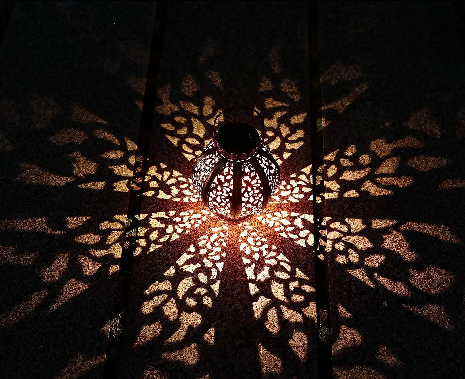 2 комплекта подвесных солнечных фонарей, Уличные украшения в виде фонарей Рамадан, Водонепроницаемый светильник 6 Люмен, коричневый - 2