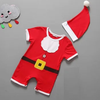 2020 Г., комплекты детской рождественской одежды для мальчиков, короткое платье + шляпа, костюм bebe, цельная одежда