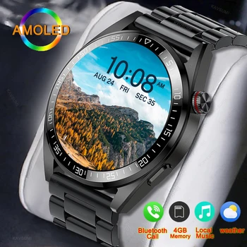 2023 Новые Смарт-часы 4G с памятью AMOLED 454*454 HD, всегда отображающие время Bluetooth-вызова TWS, музыкальные Мужские Смарт-часы Для Android ios