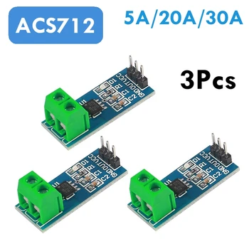 3 шт. датчик тока диапазона ACS712 Модуль AC/DC для Arduino (5A/20A/30A)