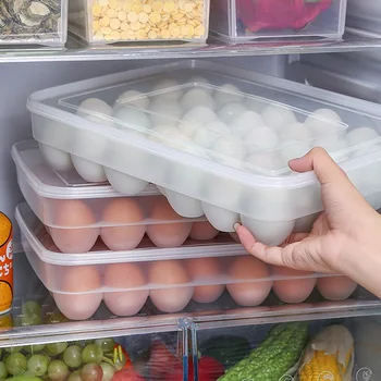 34 Сетки, Кухонный ящик для хранения яиц большой емкости, холодильник, Пластиковая бытовая консервация, Лоток для яиц, Кухонное хранение