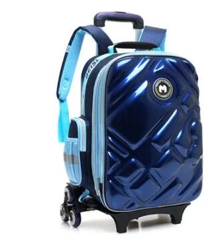3D Сумка-тележка для мальчиков на колесиках для школьников, сумка на колесиках на колесиках, Детская Дорожная сумка на 6 колесах, Школьный рюкзак-тележка
