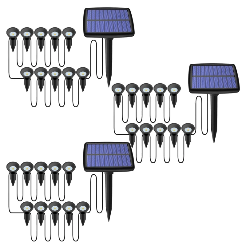 3X10 В 1 Солнечных светильниках на открытом воздухе, Водонепроницаемый Солнечный светильник для лужайки, светильник солнечной энергии для украшения садовой дорожки, бассейна - 0