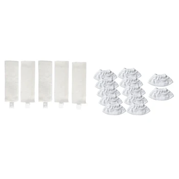 5 Шт. Волокнистых чистящих прокладок для швабры Karcher и 12 шт. деталей для пароочистителя, чехол для полотенец для пароочистителя