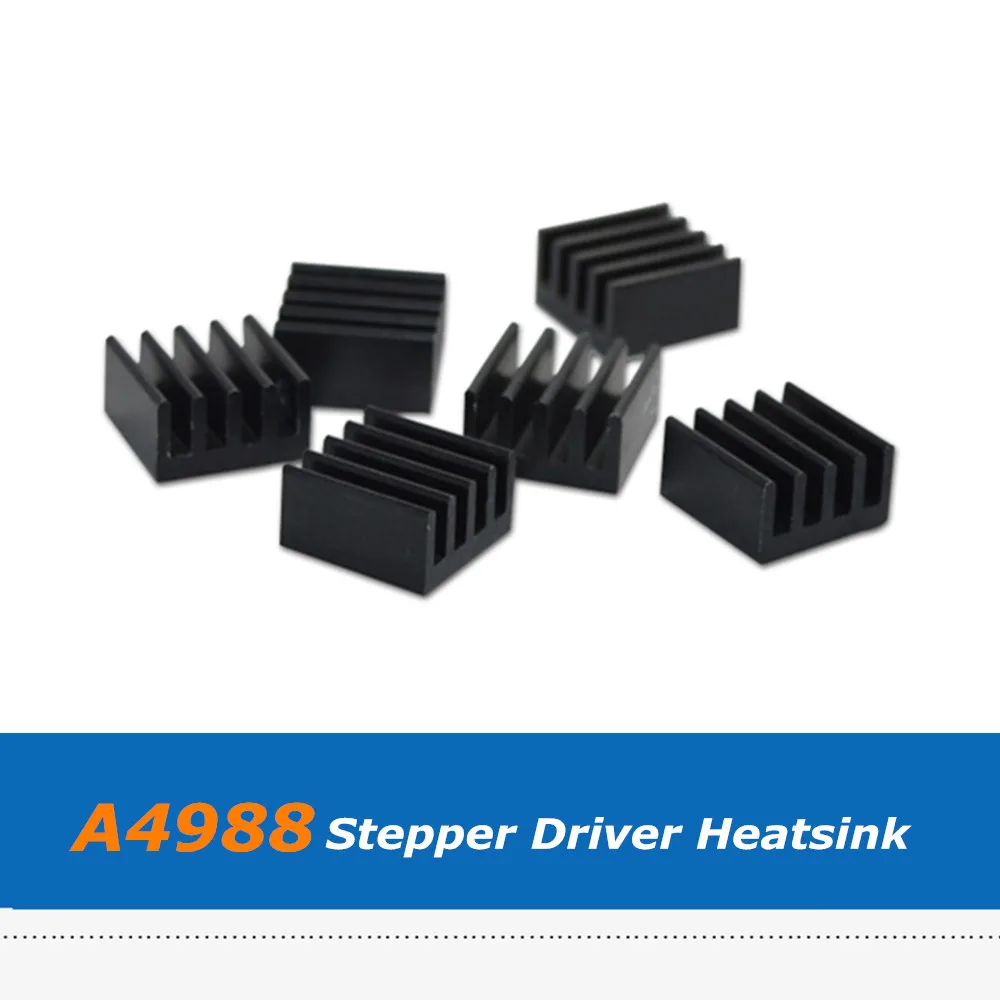 50шт Алюминиевый радиатор 10 * 10 * 5 мм для драйверов StepStick A4988 DRV8825 Запчасти для 3D-принтера - 0