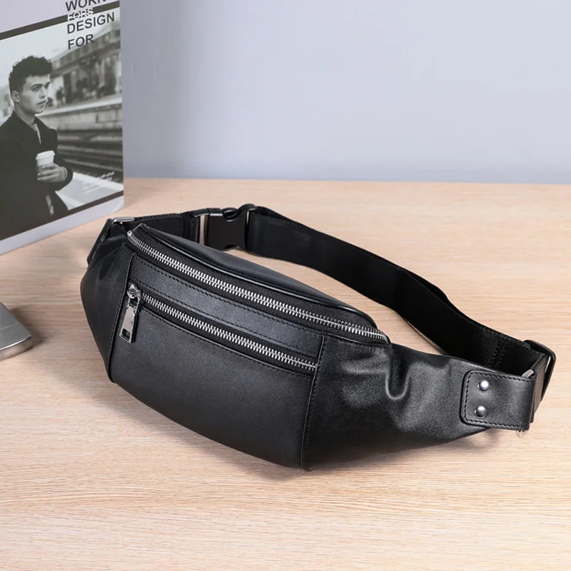 AETOO Мужская нишевая спортивная кожаная поясная сумка для поездок на работу, сумка для отдыха, многофункциональная поясная сумка для мобильного телефона, уличная мода c - 0