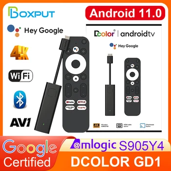 BOXPUT DCOLOR GD1 4K TV Stick Google Сертифицированный Android TV Stick Amlogic S905Y4 Android11 HDR10 2,4 G 5G WiFi Голосовое управление TV Box
