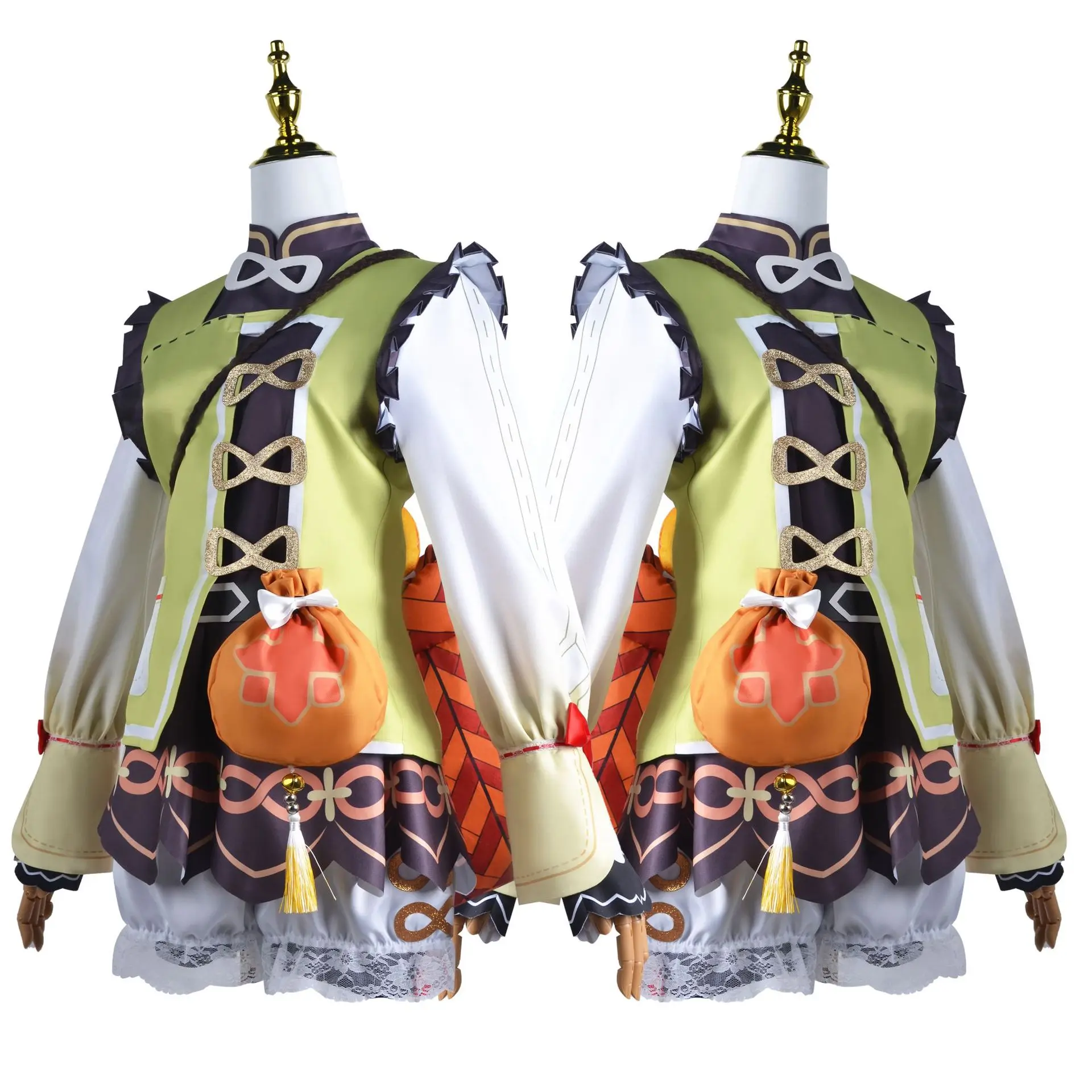 Brdwn Genshin Impact Женский Костюм для Косплея Yaoyao, Платье в стиле Лолиты, Прекрасная Униформа, наряд для Вечеринки на Хэллоуин - 2