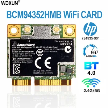 Broadcom BCM94352 BCM94352HMB Mini PCIE Беспроводной AC wifi WLAN BT Bluetooth 4.0 Сетевая карта 867 Мбит/с 724935-001 AW-CE123