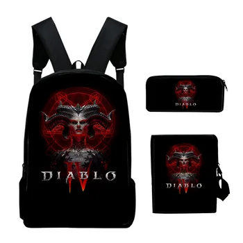 Diablo IV Lilith Game 2023, Новый рюкзак, Комплекты из 3 предметов, сумки через плечо, Рюкзак Унисекс, сумка на молнии, Уникальная сумка-карандаш
