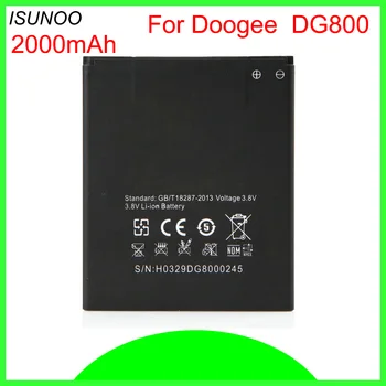 ISUNOO DG800 Аккумулятор для Doogee DG 800 2000 мАч 100% Абсолютно Новые Аккумуляторы для телефонов Doogee Valencia DG800 Bateria