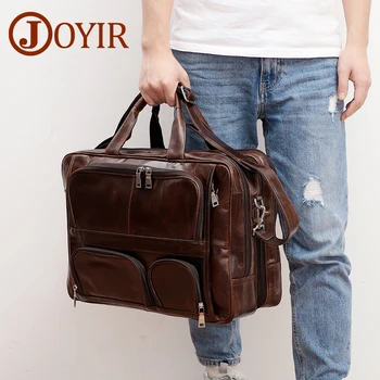 JOYIR, Мужской портфель в стиле ретро из натуральной кожи 15,6 