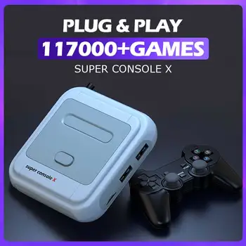 Kinhank Super Console X Игровая приставка 117000 + Ретро-Игры для PSP/PS1/MD/MAME Подключи и играй Беспроводной контроллер