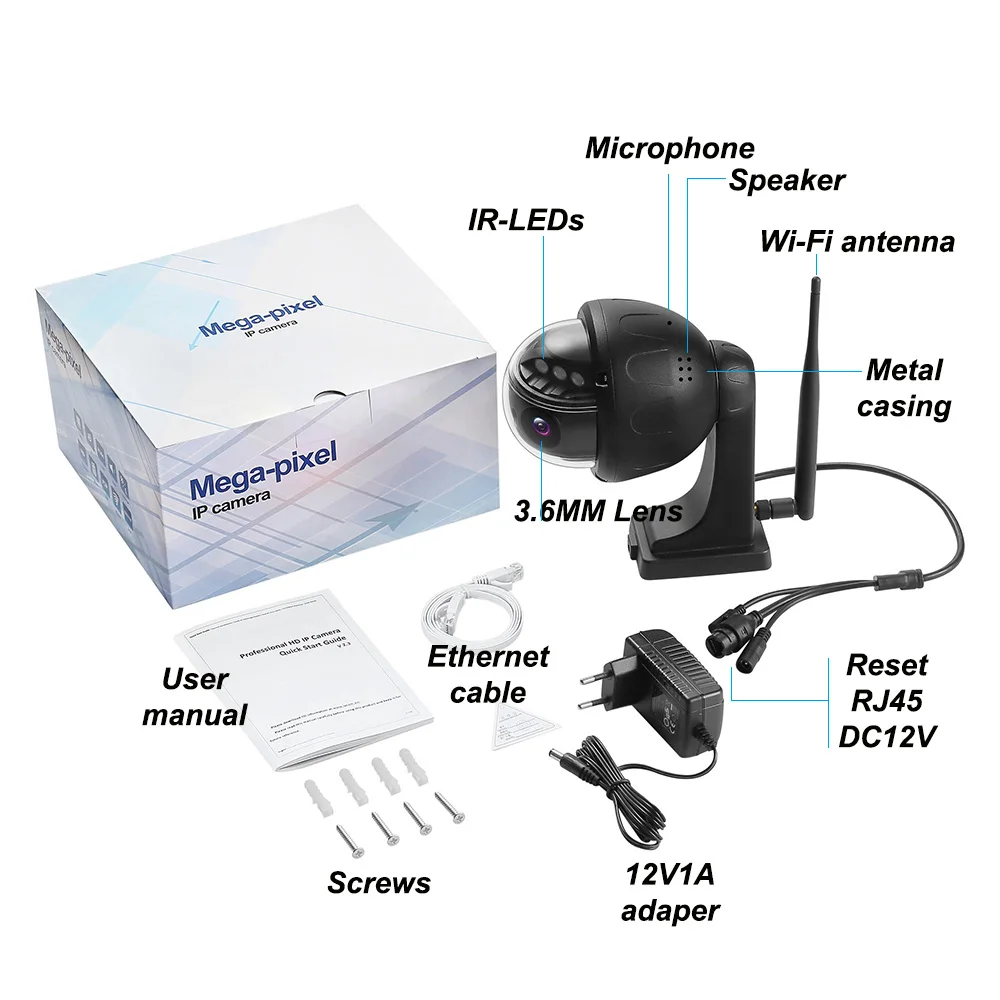 OwlCat 8-мегапиксельная наружная водонепроницаемая черная купольная IP-камера 4K HD Human Smart Автоматическое отслеживание Обнаружения транспортного средства Слот для SD-карты Аудио - 5