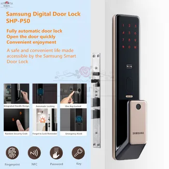 Samsung Smart Digital Fingerprint Lock SHP-P50 Интеллектуальная Домашняя противоугонная Дверь, Электронный замок с паролем