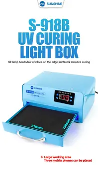 SUNSHINE S-918B УФ-отверждающая Световая коробка с высоким эффектом с 60 шт. светом Без морщин Без образования пузырей на изогнутых экранах для Ремонта телефонов