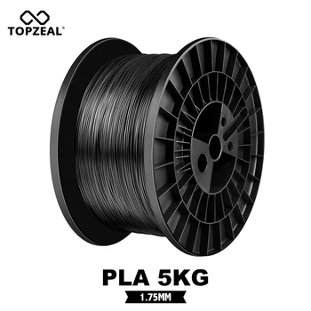 TOPZEAL PLA 5 кг Черная Нить 3D Печати Материал 1,75 мм PLA Пластик для 3D принтера Точность размеров +/- 0,02 мм