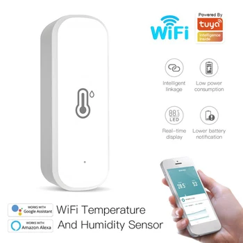 Tuya ZigBee/WiFi Датчик Температуры, Детектор Влажности, Термометр-Гигрометр для помещений, Работа с Smart Life Alexa Google Home