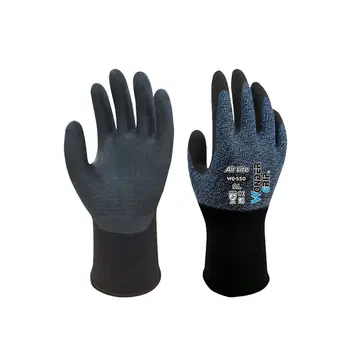 WG-500 Садовая защитная перчатка, нейлоновая нескользящая маслостойкая и износостойкая, смоченная нитрилом, Рабочая страховка, рабочие перчатки