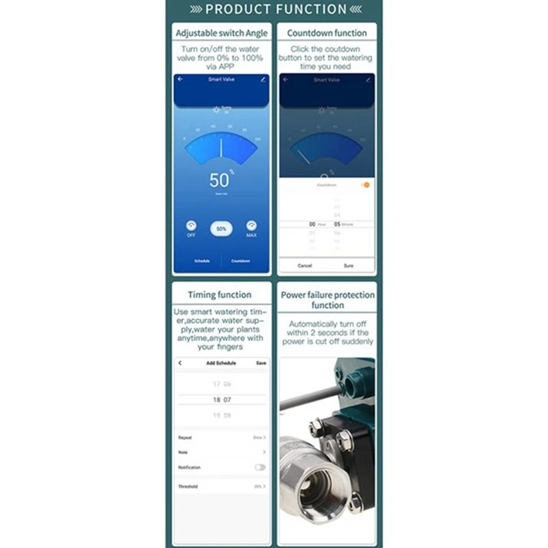 WIFI Умный Таймер подачи воды Водяной клапан Дистанционное управление Умный автоматический Полив Работает с Alexa Google Home Tuya - 2