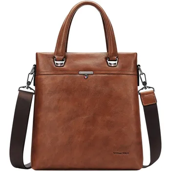 WILLIAMPOLO Мужская сумка через плечо, Винтажные сумки, Большая вместительная мужская сумка из натуральной кожи, сумки-мессенджеры