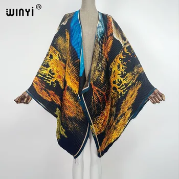 WINYI 2021 кимоно женское Весеннее Женский Кардиган с вышивкой халат Коктейльный сексуальный Бохо Макси Африканский Праздничный Шелковый Халат с рукавом 