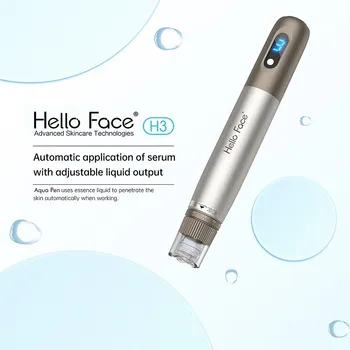 Автоматическая Дерма-ручка Hello Face Профессиональная Микроигольная Ручка Aqua Pen H3 С 12-контактными Картриджами