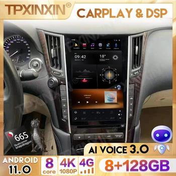 Автомобильный Радиоприемник с 13,6-дюймовым Экраном Tesla Для Infiniti Q50 Q50L Android 2012-2020 GPS Навигация Авто Стерео 2Din DVD Мультимедийный Плеер