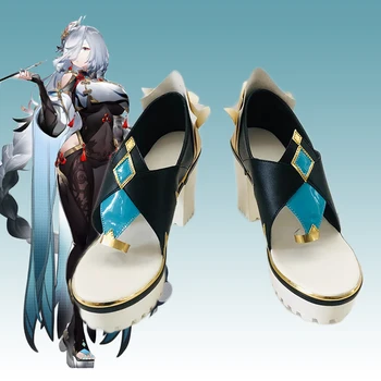 Аниме Genshin Impact Shenhe, обувь для косплея, реквизит для костюмированной вечеринки в стиле Аниме, Карнавальные женские туфли на высоком каблуке, потому что