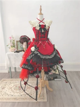 Аниме Touhou Project Flandre Алая Роза Платье с цветочным узором в стиле Лолиты Великолепная Униформа Косплей костюм Для Женщин на Хэллоуин Бесплатная доставка 2021
