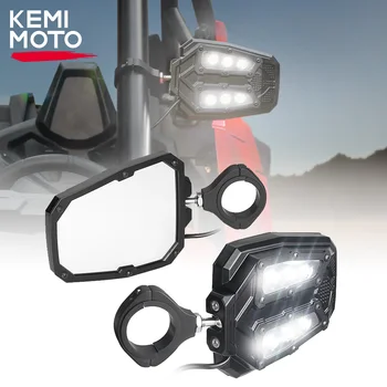 Боковое зеркало заднего вида со светодиодной подсветкой, совместимое с Polaris RZR Ranger для Arctic Cat для Can-Am Maverick для Honda для Yamaha