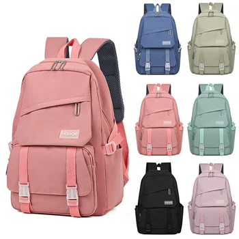 Брезентовый рюкзак для студентов Большой емкости, Легкий школьный рюкзак для путешествий, рюкзак на молнии для девочек и мальчиков