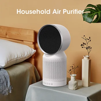 Бытовой очиститель воздуха, бесшумный большой вентилятор, 3 скорости, регулировка на 360 °, объемная очистка воздуха для удаления пыли, запаха дыма PM2.5