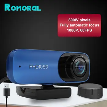 Веб-камера с автофокусировкой FHD 1080P 60 кадров в секунду H.264 с микрофоном, Защитная крышка для настольного ноутбука, ПК, Потоковая веб-камера USB