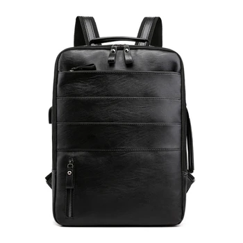 Деловые рюкзаки Для мужчин, Водонепроницаемая сумка для ноутбука из искусственной кожи, рюкзак большой емкости, мужской рюкзак
