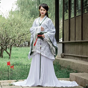 Диао Чан Великая Красота Династии Хань Традиционное Цюй-Ханьфу для Женщин Эстетическая Вышивка Костюм Ханьфу для Фотосъемки