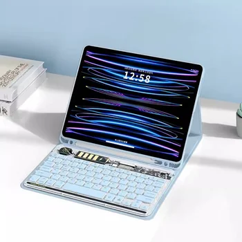 Для Samsung Galaxy Tab S9 Plus 12,4 SM-X810 S9 11 2023 A7 Lite S6 10,4 дюймов FE S7 Plus S8 12,4 S7 11 S8 Чехол для клавиатуры с подсветкой