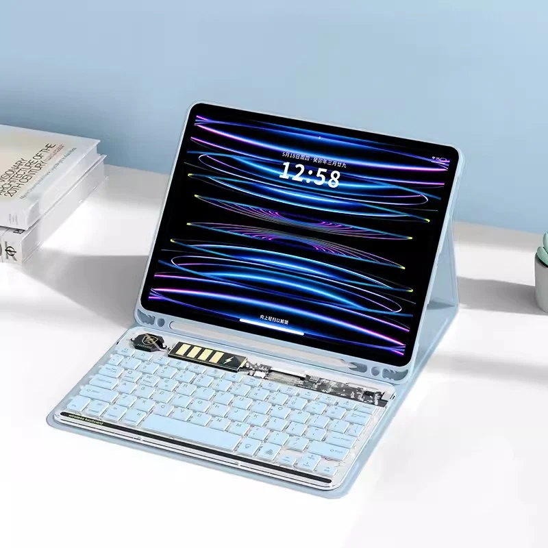 Для Samsung Galaxy Tab S9 Plus 12,4 SM-X810 S9 11 2023 A7 Lite S6 10,4 дюймов FE S7 Plus S8 12,4 S7 11 S8 Чехол для клавиатуры с подсветкой - 0