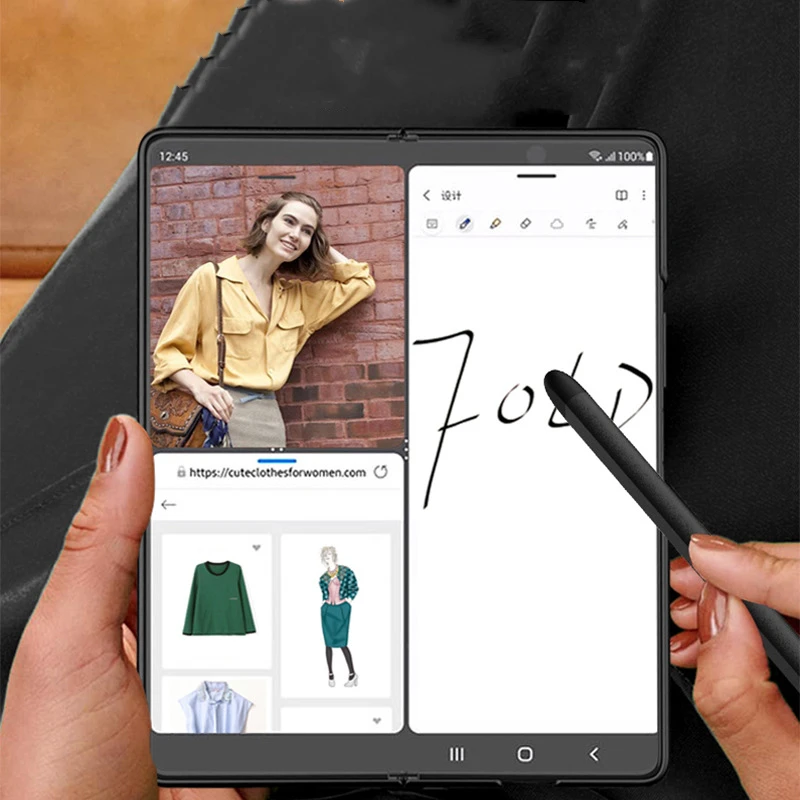 Для Samsung z fold5 Creative Емкостная ручка с внутренним и внешним экраном, силиконовый наконечник стилуса - 1
