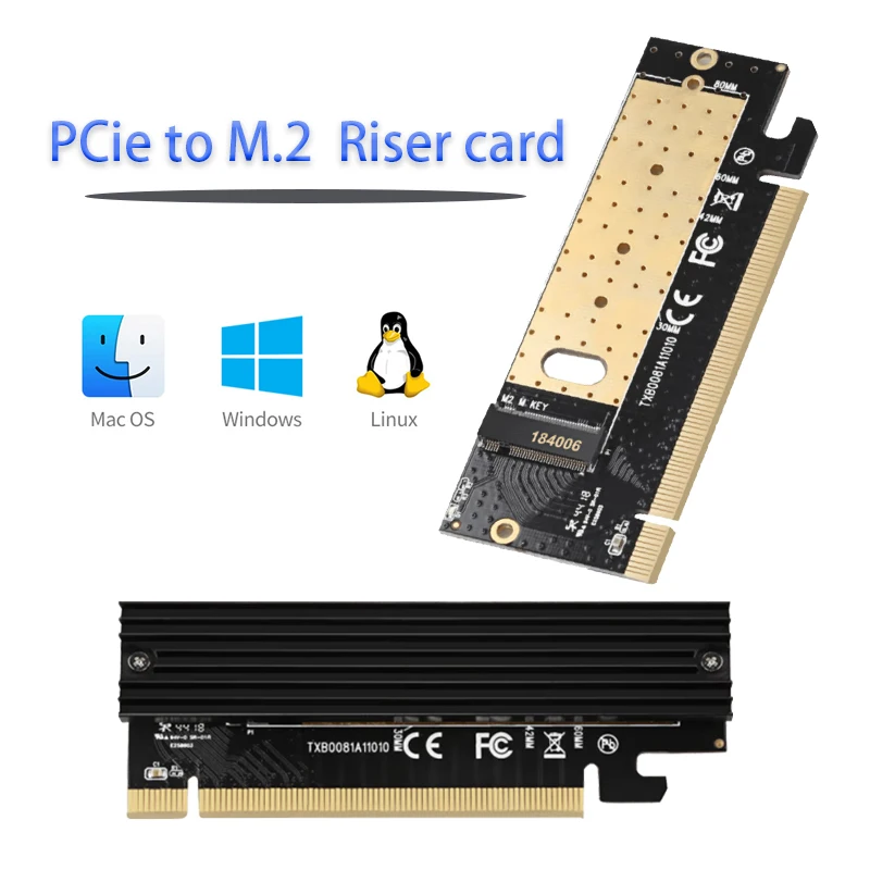 Для настольных ПК Контроллер карты расширения PCIe Конвертер M.2 в PCIE X16 Игровой Адаптер PCI-E Riser Card поддержка Windows/MAC/Linux - 0